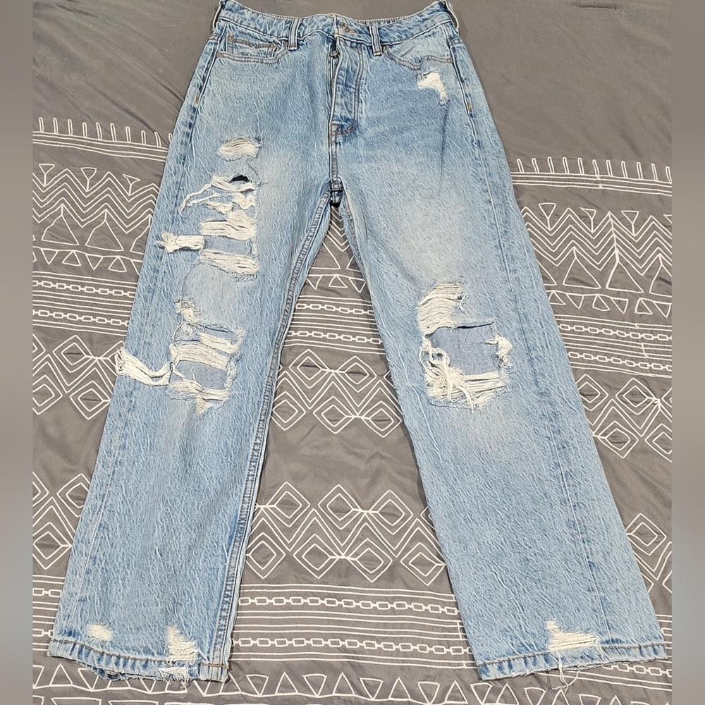 We The Free Distressed Straight Leg Jeans Size 26 - Picture 4 of 9